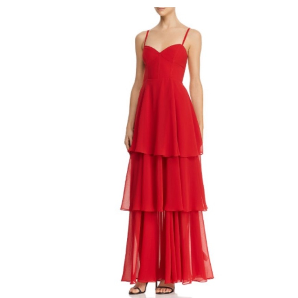 ‼️BRAND NEW NEVER WORN‼️ Fame and Partners Red Chiffon Tiered Dress